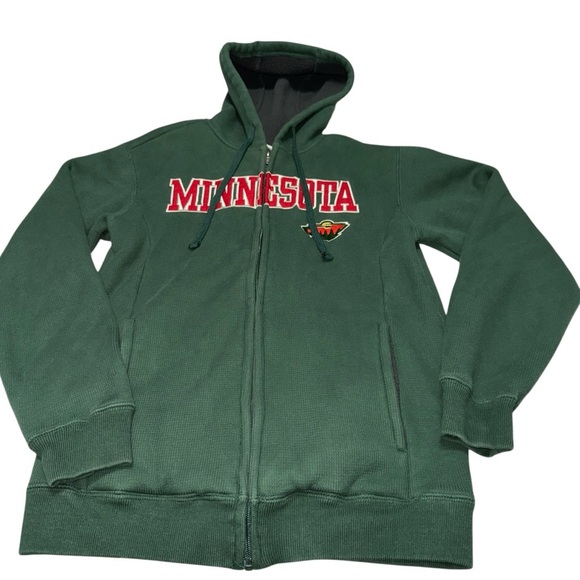 Champion Other - Minnesota Wild NHL Green Zip-Up Hoodie Sweatshirt Men’s Small Team Logo